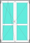 Dvoukřídlé balkonové dveře s příčkou OS+O SOFT